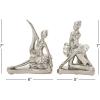 image:imageDeco 79 Porcelain Ceramic Dancer Decorative Sculpture Home Decor Statues set of 2 Accent Figurines 6 x 3 x 7 SilverSilver