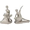 image:imageDeco 79 Porcelain Ceramic Dancer Decorative Sculpture Home Decor Statues set of 2 Accent Figurines 6 x 3 x 7 SilverSilver