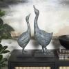 image:imageDeco 79 Resin Bird Decorative Sculpture Home Decor Statues with Abstract Texturing Set of 2 Accent Figurines 21 18H BlueBlue