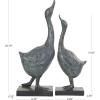 image:imageDeco 79 Resin Bird Decorative Sculpture Home Decor Statues with Abstract Texturing Set of 2 Accent Figurines 21 18H BlueBlue
