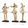 image:imageDeco 79 Resin Musician Decorative Sculpture Abstract Women Home Decor Statues with Glitter and Rhinestone Detailing Set of 3 Accent Figurines 7W 16H Gold