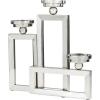 image:imageDeco 79 Stainless Steel Geometric Open Frame Candelabra with Various Rectangles 16 x 5 x 16 Silver