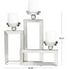 image:imageDeco 79 Stainless Steel Geometric Open Frame Candelabra with Various Rectangles 16 x 5 x 16 Silver
