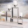 image:imageDeco 79 Stainless Steel Geometric Open Frame Candelabra with Various Rectangles 16 x 5 x 16 Silver