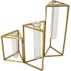 image:imageDeco 79 Stainless Steel Metal Decorative Vase Foldable Test Tube Bud Centerpiece Vase with Triangular Frames Flower Vase for Home Decoration 14 x 4 x 12 Gold