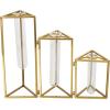 image:imageDeco 79 Stainless Steel Metal Decorative Vase Foldable Test Tube Bud Centerpiece Vase with Triangular Frames Flower Vase for Home Decoration 14 x 4 x 12 Gold