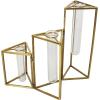 image:imageDeco 79 Stainless Steel Metal Decorative Vase Foldable Test Tube Bud Centerpiece Vase with Triangular Frames Flower Vase for Home Decoration 14 x 4 x 12 Gold