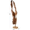 image:imageDeco 79 Teak Wood Abstract Handmade Decorative Sculpture Live Edge Floor Home Decor Statue Accent Figurine 12 x 14 x 60 Brown