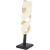 image:imageDeco 79 Teak Wood Abstract Handmade Decorative Sculpture Live Edge Intertwined Home Decor Statue with Black Square Base Accent Figurine 12 x 11 x 40 Cream