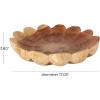 image:imageDeco 79 Teak Wood Floral Handmade Decorative Bowl with Light Brown Tones 17 x 17 x 4 Brown