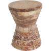 image:imageDeco 79 Teak Wood Geometric Handmade Side End Accent Table Hourglass End Table with Stacked Wood Pieces Side Table 14 x 14 x 19 Brown
