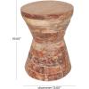 image:imageDeco 79 Teak Wood Geometric Handmade Side End Accent Table Hourglass End Table with Stacked Wood Pieces Side Table 14 x 14 x 19 Brown