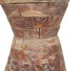 image:imageDeco 79 Teak Wood Geometric Handmade Side End Accent Table Hourglass End Table with Stacked Wood Pieces Side Table 14 x 14 x 19 Brown