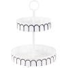image:imageDeco 79 White Metal Farmhouse 2 Tier Tray Stand 18 x 13 x 13