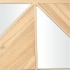image:imageDeco 79 Wood Geometric Triangle Mirrored Wall Decor 24 x 2 x 47 Light Brown