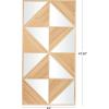 image:imageDeco 79 Wood Geometric Triangle Mirrored Wall Decor 24 x 2 x 47 Light Brown