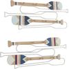 image:imageDeco 79 Wood Paddle 12 Hangers Wall Hook with Stripe Patterns Set of 2 30 29 W Light BrownLight Brown