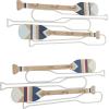 image:imageDeco 79 Wood Paddle 12 Hangers Wall Hook with Stripe Patterns Set of 2 30 29 W Light BrownLight Brown