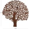 image:imageDeco 79 Wooden Tree Home Wall Decor Carved Wall Sculpture with Bird Accents Wall Art 43 x 1 x 45 Brown