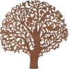 image:imageDeco 79 Wooden Tree Home Wall Decor Carved Wall Sculpture with Bird Accents Wall Art 43 x 1 x 45 Brown