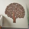 image:imageDeco 79 Wooden Tree Home Wall Decor Carved Wall Sculpture with Bird Accents Wall Art 43 x 1 x 45 Brown