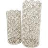 image:imageDeco 79 Aluminum Metal Geometric Decorative Vase Art Deco Inspired Centerpiece Vases with Arch Designs Set of 2 Vases for Home Decoration 32 13 H GoldSilver