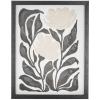 image:imageDeco 79 Canvas Floral Framed Wall Art with Black Stems and Leaves 14 x 1 x 11 White