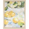 image:imageDeco 79 Canvas Fruit Lemon Framed Wall Art with Light Brown Frame 14 x 1 x 11 Yellow