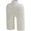 image:imageDeco 79 Ceramic Abstract Rounded Arched Vase with Glossy Speckled Texture 9 x 3 x 13 BlackWhite