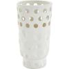 image:imageDeco 79 Ceramic Shell Decorative Vase Centerpiece Vase with Circular Cutouts Flower Vase for Home Decoration 7 x 7 x 10 White7 x 7 x 13