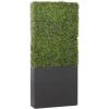 image:imageDeco 79 Faux Foliage Boxwood Hedge Topiary Tall with Realistic Leaves and Black Cement Planter Box 29 x 9 x 66 Green