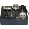 image:imageDeco 79 Leather Bar Tool Set 7 Piece with Decorative Box 9 x 11 x 3 Dark Blue