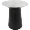 image:imageDeco 79 Marble Geometric Side End Accent Table End Table with Black Wooden Base Side Table 26 x 26 x 29 White