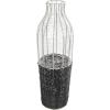image:imageDeco 79 Metal Decorative Vase Tall Centerpiece Vase with Woven Black Rattan Base Vase for Home Decoration 8 x 8 x 24 Silver