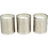 image:imageDeco 79 Metal Geometric Decorative Candle Vanilla Marshmallow Scented 13 oz 1 Wick Aromatherapy Candle with White Wax Set of 3 Wax Aromatherapy Candle 4 W 4 H Silver