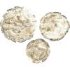 image:imageDeco 79 Metal Leaf Home Wall Decor Abstract Round Disk Wall Sculpture Set of 3 Wall Art 26 21 17 W Gold