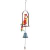 image:imageDeco 79 Metal Parrot Handmade Perched Windchime with Hanging Bell 10 x 8 x 33 RedRed