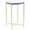 image:imageDeco 79 Metal Side End Accent Table XShaped End Table with Textured Glass Tabletop Side Table 16 x 16 x 24 Gold