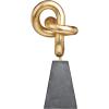 image:imageDeco 79 Polystone Abstract Sculpture with Gray Pyramid Base 10 x 10 x 24 GoldGold