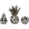 image:imageDeco 79 Polystone Fruit Decorative Sculpture Decorative Home Decor Statues with Mirror Accents Set of 3 Accent Figurines 10 6 4H Silver