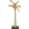 image:imageDeco 79 Polystone Palm Tree Decorative Sculpture Home Decor Statue with Black Marble Base Accent Figurine 12 x 9 x 27 GoldGold