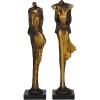 image:imageDeco 79 Polystone People Decorative Sculpture Home Decor Statues Set of 2 Accent Figurines 4W 17H Bronze2 PIECESCONVINIENTLY SIZED