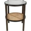 image:imageDeco 79 Rattan Console Table Oval 1 Shelf with Pressed Tempered Glass Top and Metal Legs 44 x 18 x 32 BrownSide Table 19 x 19 x 24