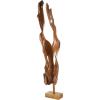 image:imageDeco 79 Teak Wood Abstract Handmade Decorative Sculpture Live Edge Floor Home Decor Statue Accent Figurine 12 x 14 x 60 Brown