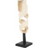 image:imageDeco 79 Teak Wood Abstract Handmade Decorative Sculpture Live Edge Intertwined Home Decor Statue with Black Square Base Accent Figurine 12 x 11 x 40 Cream