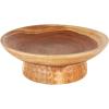 image:imageDeco 79 Teak Wood Handmade Decorative Bowl with Elevated Base 17 x 17 x 6 Brown