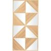 image:imageDeco 79 Wood Geometric Triangle Mirrored Wall Decor 24 x 2 x 47 Light Brown