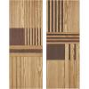 image:imageDeco 79 Wooden Geometric Handmade Carved TwoToned Wall Decor Set of 2 12W 32H Brown119L x 18W