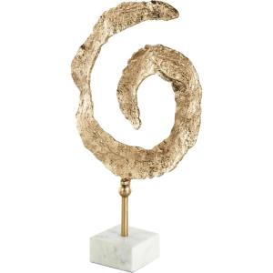 image:imageDeco 79 Aluminum Metal Abstract Decorative Sculpture Textured Spiral Home Decor Statue with Marble Base Accent Figurine 13 x 4 x 20 Gold