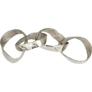 image:imageDeco 79 Aluminum Metal Chain Decorative Sculpture Home Decor Statue Accent Figurine 20 x 8 x 4 Silver